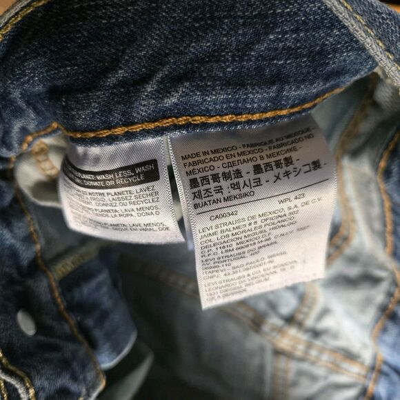 Levi's 514 Jeans Mens 33x32 Blue Distressed Denim Straight Leg Ripped Grunge Y2K - Picture 7 of 8